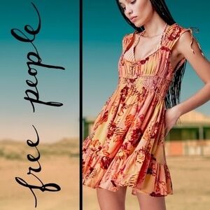FREE PEOPLE Vernon Wide-Tie Shoulder Empire Waist Babydoll MiniDress/MD NWT